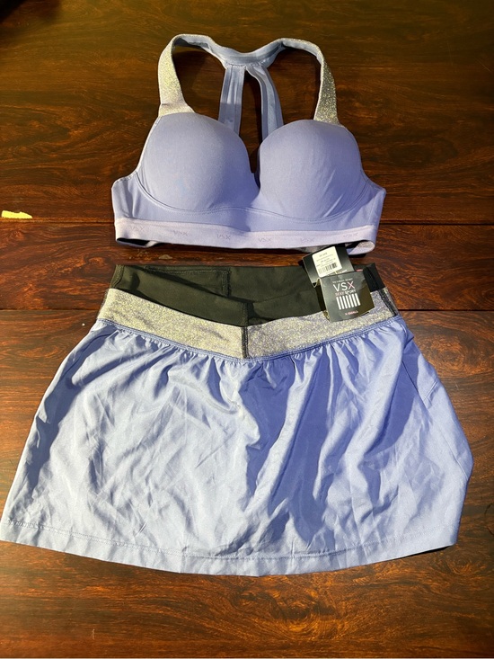 Victoria's Secret Pants - Victoria's Secret Lavender Sports Bra & Skirt Set with Silver Accents